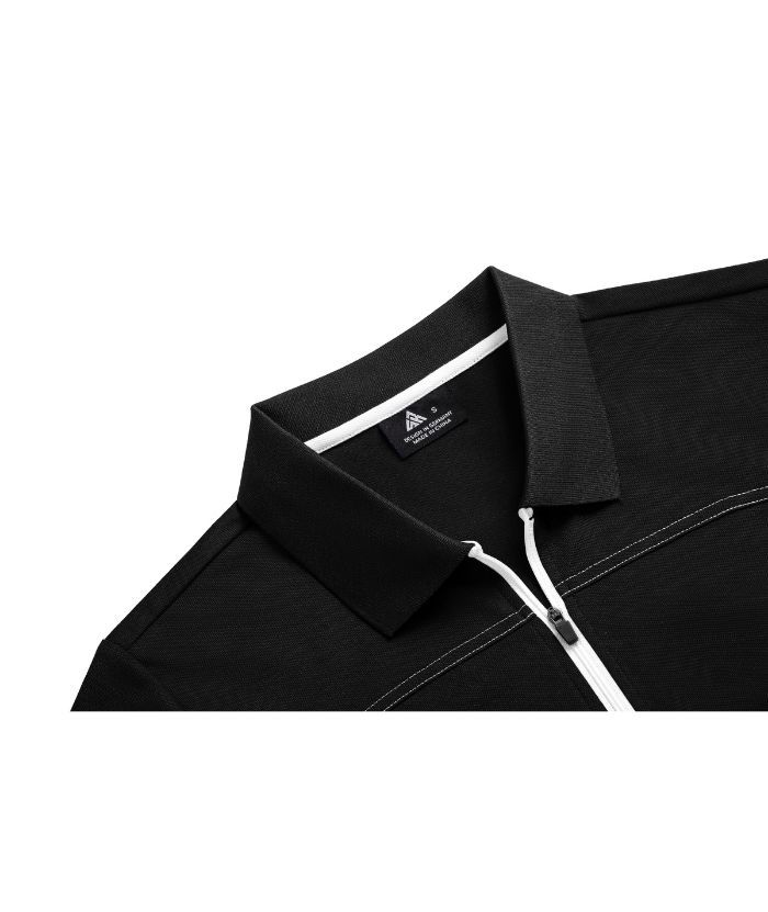 ZITY Women's Quarter Zip Slim Fit Solid Color Polo Shirt-CUWPO01996
