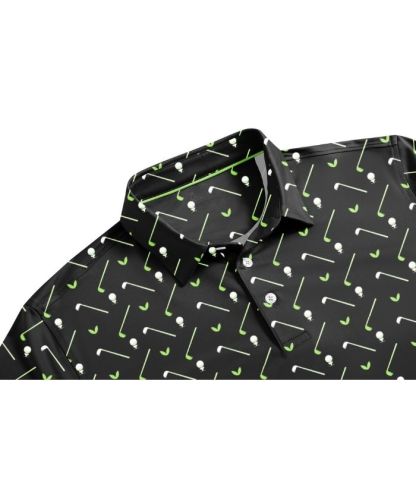 ZITY Men's Button Up Slim Fit Printed Polo Shirt-CUMPO05195
