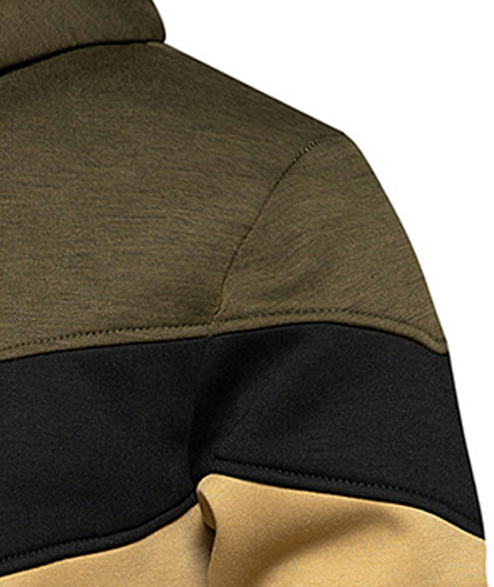 ZITY Men's Color Blocking Contrast Hooded Casual Sports Hoodie-DUMFH04839 | Zitysports