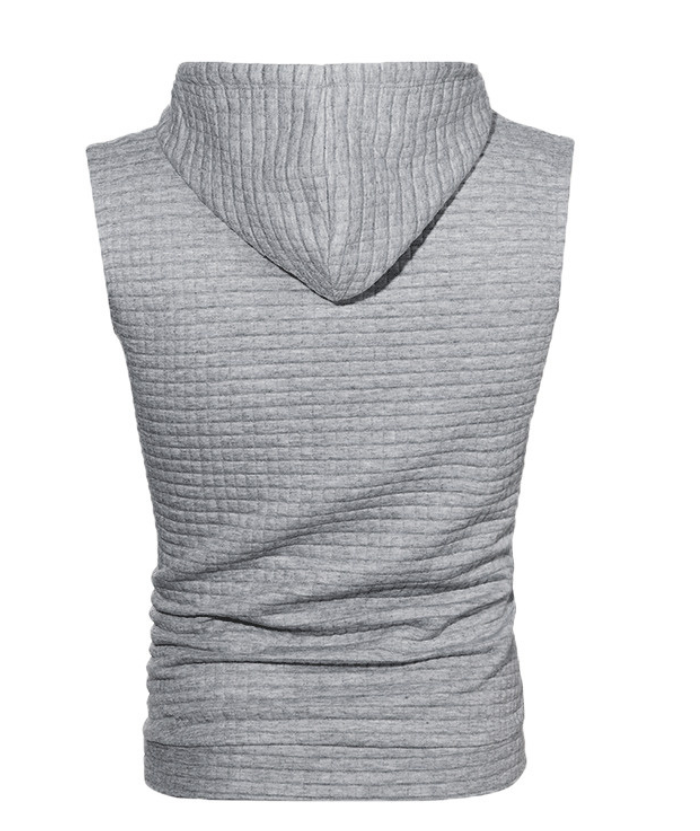 ZITY Men's Plus Size  Solid Color Sleeveless Hoodie-DUMMG05201|Zitysports