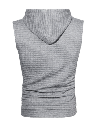 ZITY Men's Plus Size  Solid Color Sleeveless Hoodie-DUMMG05201|Zitysports
