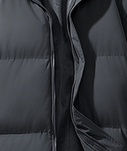 ZITY Men's Full Zipper Solid Color Puffer Jacket-DUMCO05528