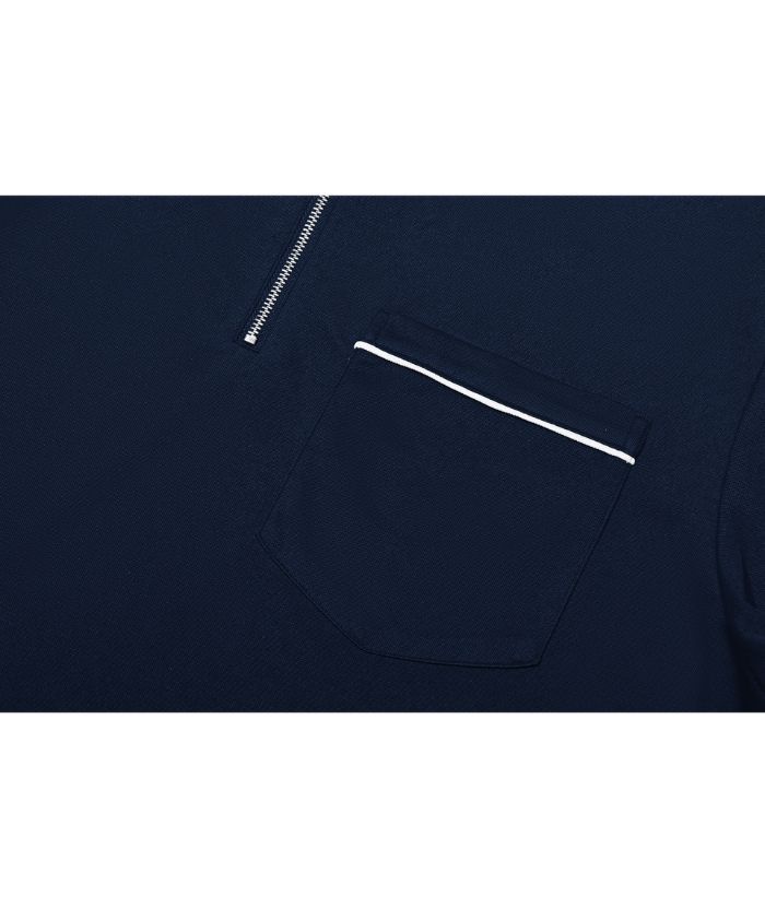 ZITY Men's Quarter Zip Slim Fit Polo Shirt-ZPK008403
