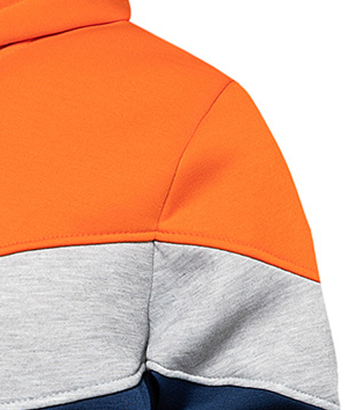 ZITY Men's Color Blocking Contrast Hooded Casual Sports Hoodie-DUMFH04839 | Zitysports