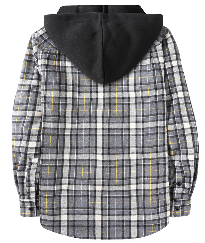 ZITY Men's Button Down Long Sleeve Plaid Pattern With Pocket Casual Hoodie-ZPK006235 | Zitysports