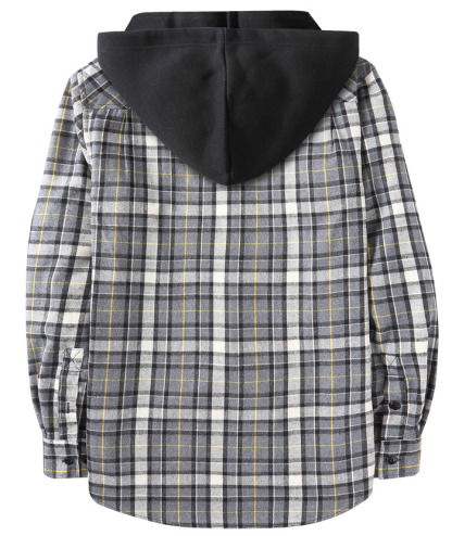 ZITY Men's Button Down Long Sleeve Plaid Pattern With Pocket Casual Hoodie-ZPK006235 | Zitysports