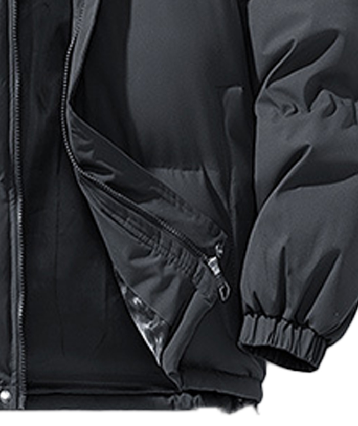 ZITY Men's Full Zipper Solid Color Puffer Jacket-DUMCO05528