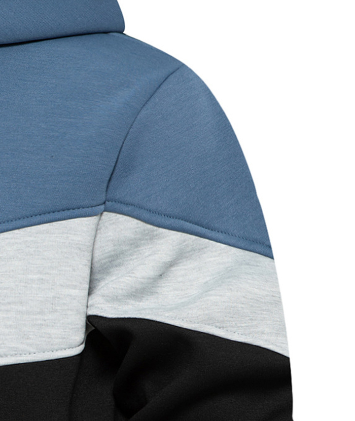 ZITY Men's Color Blocking Contrast Hooded Casual Sports Hoodie-DUMFH04839 | Zitysports