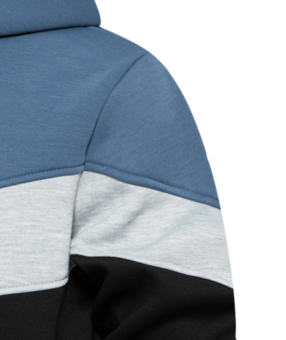 ZITY Men's Color Blocking Contrast Hooded Casual Sports Hoodie-DUMFH04839 | Zitysports