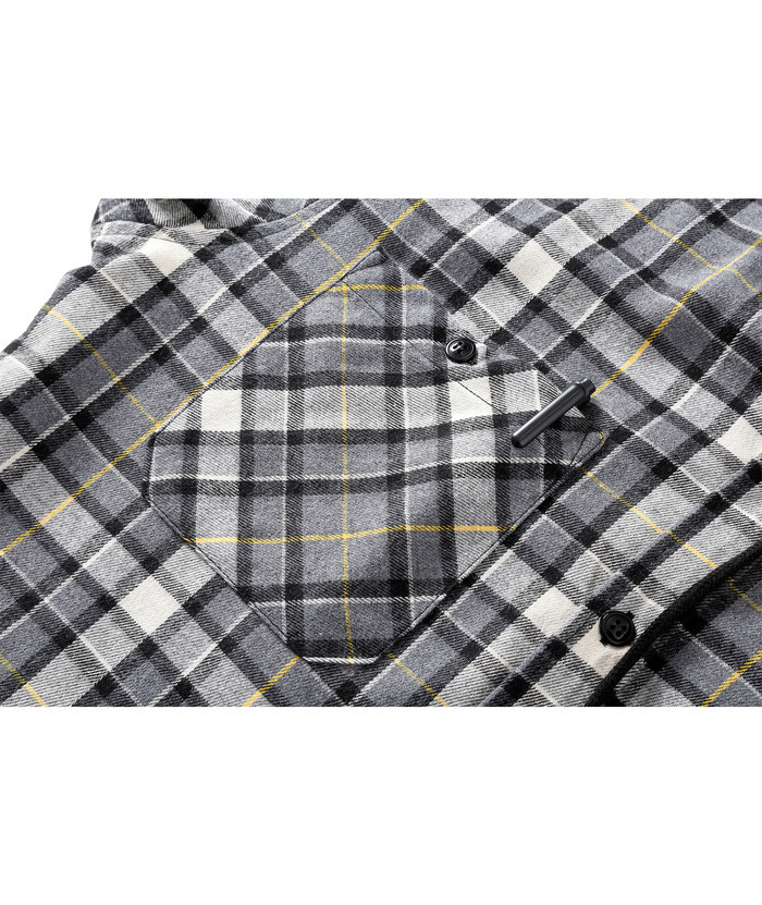 ZITY Men's Button Down Long Sleeve Plaid Pattern With Pocket Casual Hoodie-ZPK006235 | Zitysports