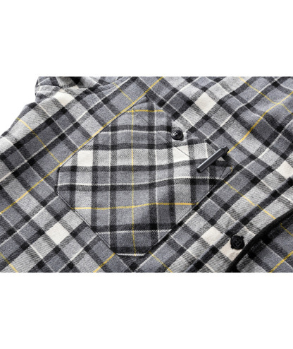 ZITY Men's Button Down Long Sleeve Plaid Pattern With Pocket Casual Hoodie-ZPK006235 | Zitysports