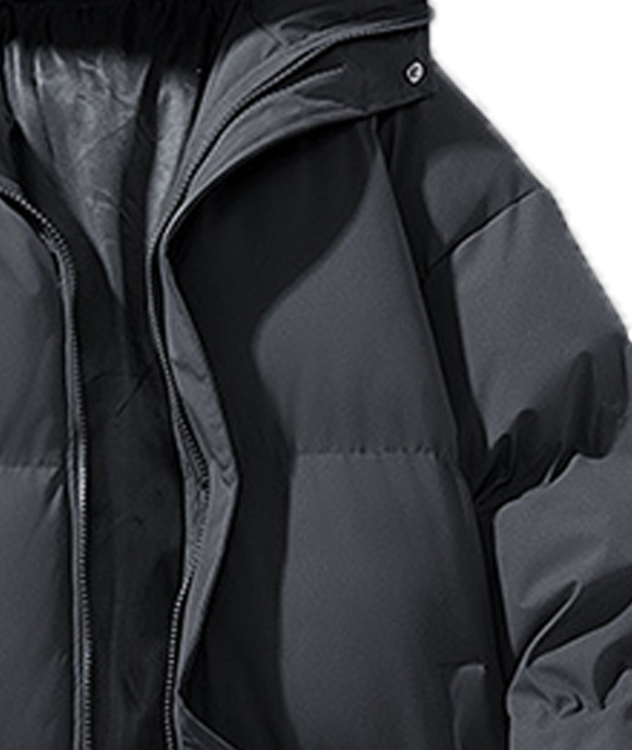 ZITY Men's Full Zipper Solid Color Puffer Jacket-DUMCO05528