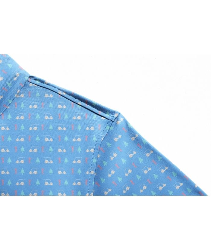ZITY Men's Button Up Slim Fit Printed Polo Shirt-CUMPO05195