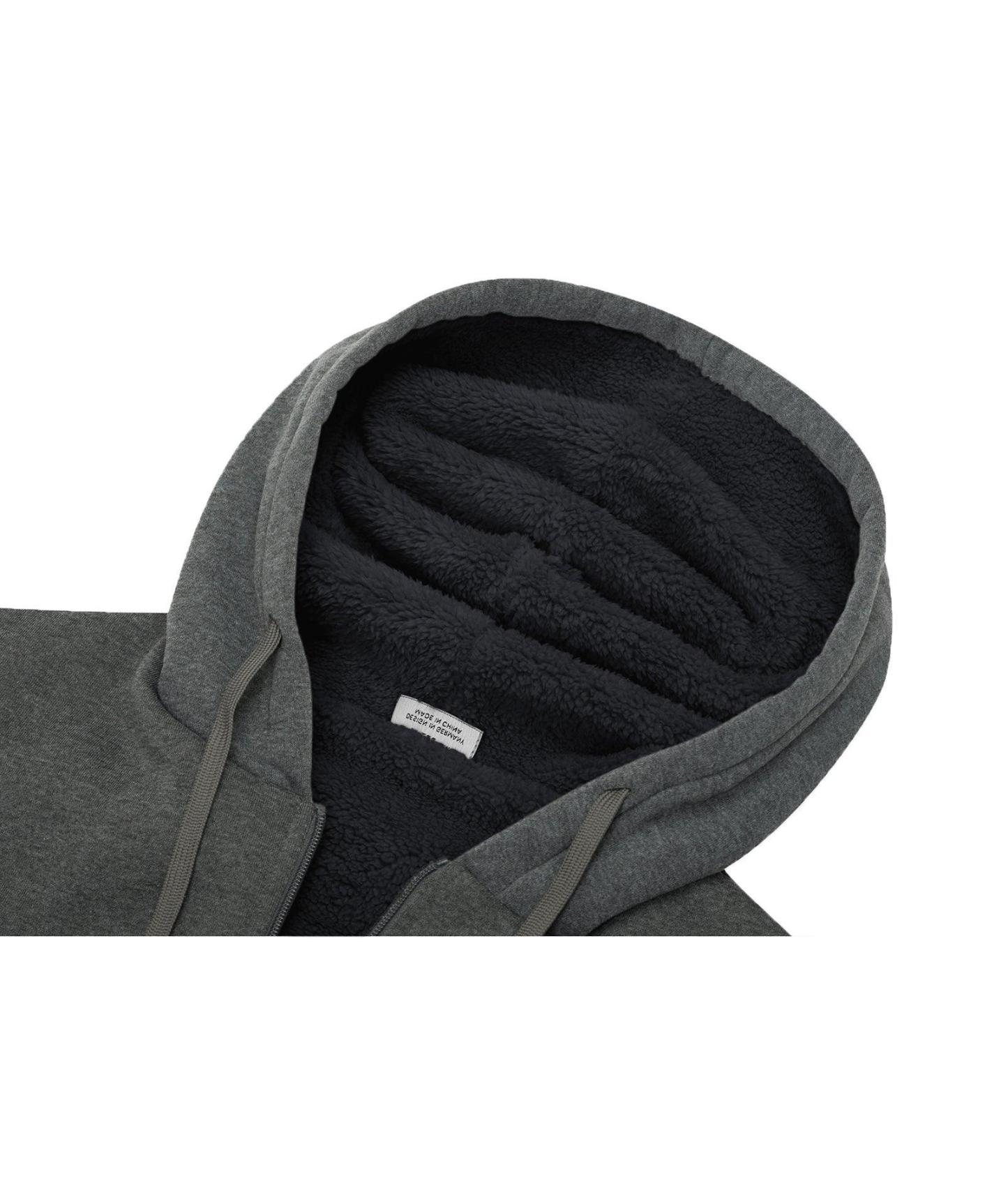 ZITY Men's Full Zip Up Contrast Color Fleece Hoodie-zity1712