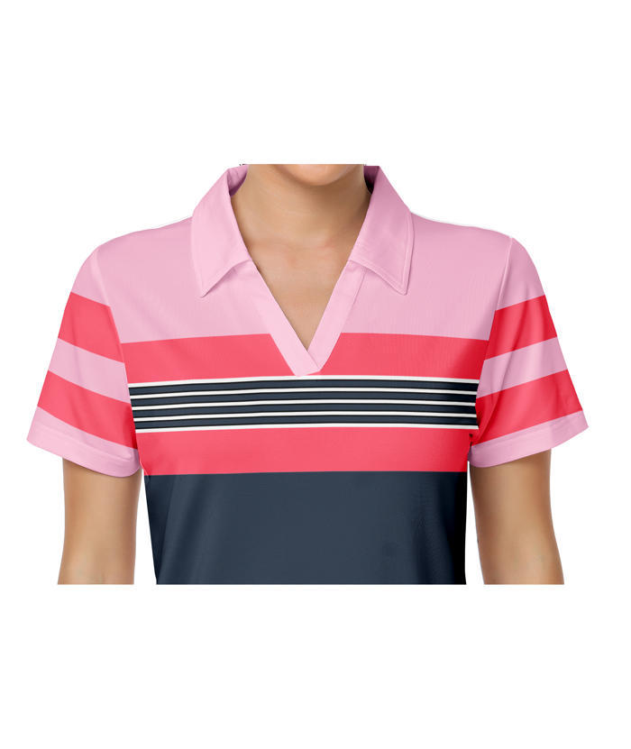 ZITY Women's Dri Fit Casual V Neck Golf Polo Shirt-CFWTX00037