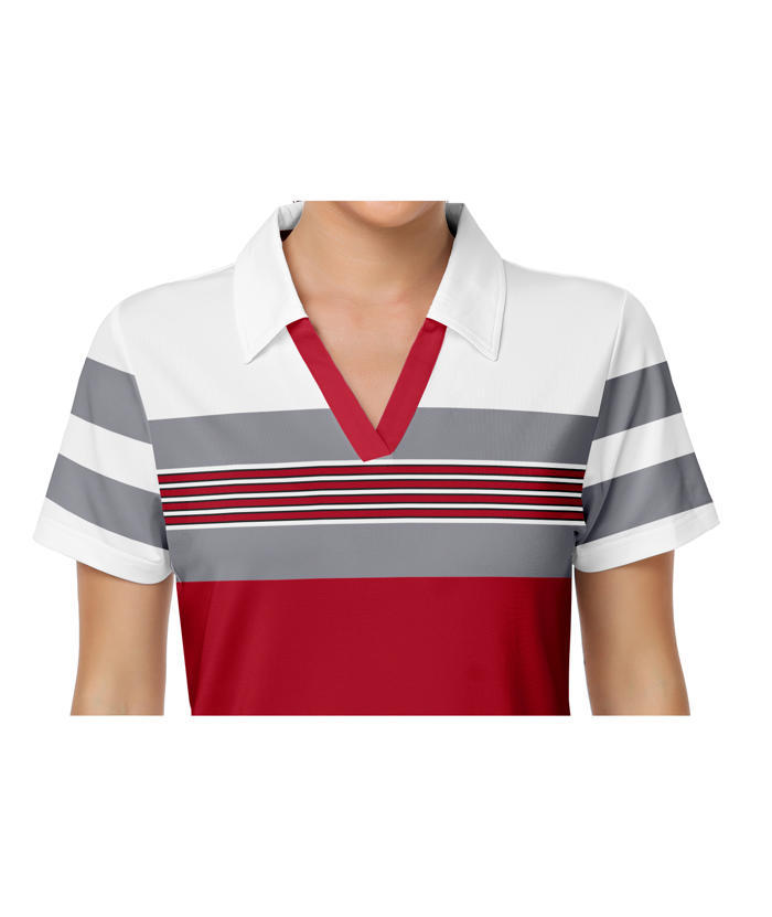 ZITY Women's Dri Fit Casual V Neck Golf Polo Shirt-CFWTX00037