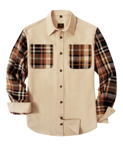 ZITY Men's Plaid Sweatshirt Button Down with Two Pocket-ZPK007276 | Zitysports