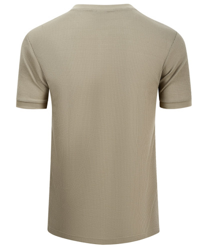 ZITY Men's Slim Fit Button Up Summer T-Shirt-CUMSS01031