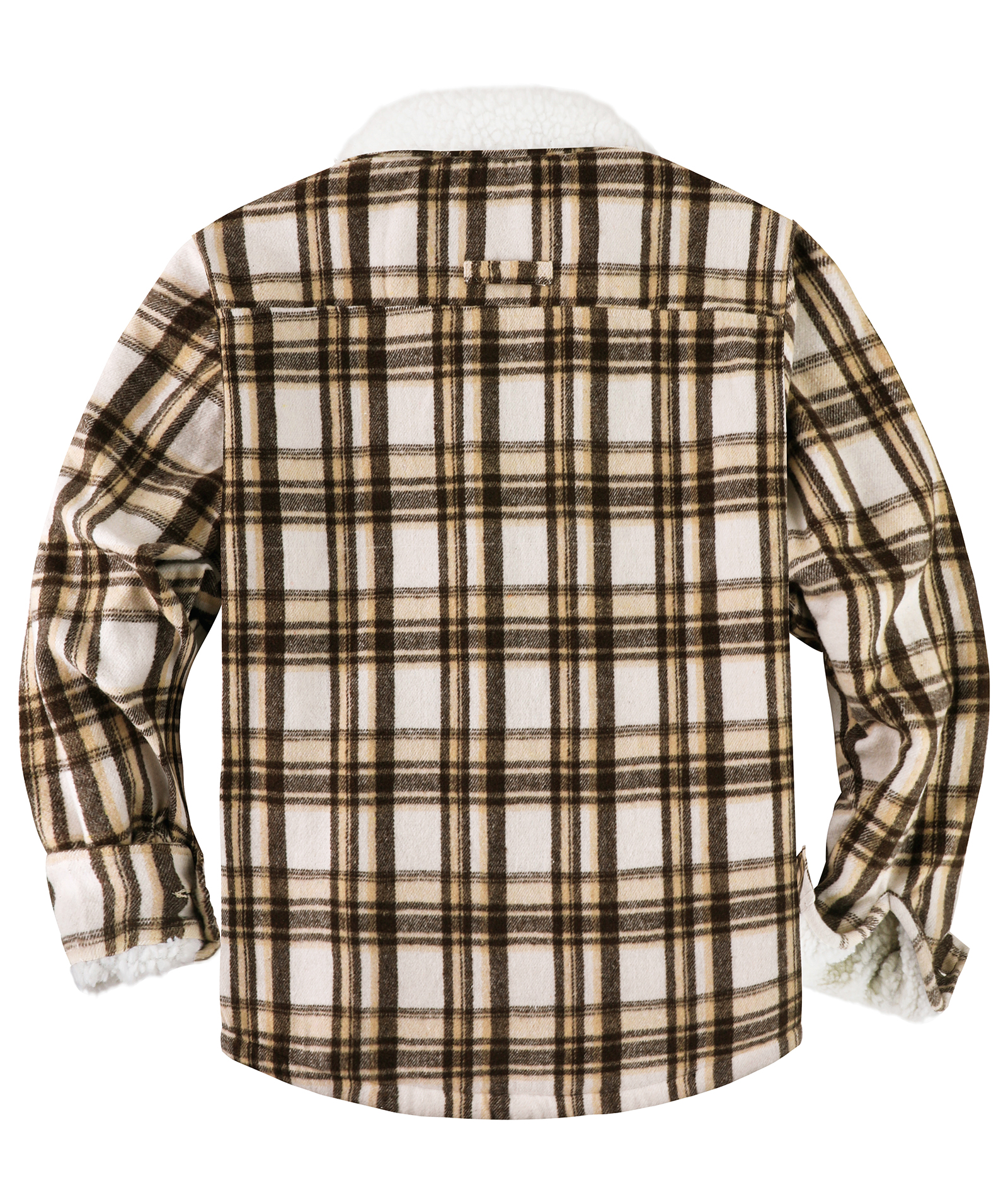 ZITY Men's Long Sleeve Full Zipper Plaid Fleece Shirt-CUMJA04084