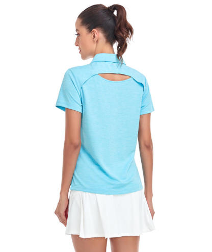 ZITY Women's Solid Color Sports Slim Fit Polo Shirt-CUWPO01554