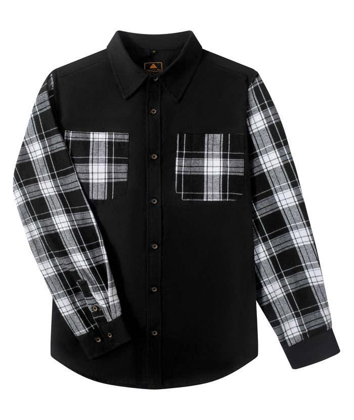ZITY Men's Plaid Sweatshirt Button Down with Two Pocket-ZPK007276 | Zitysports