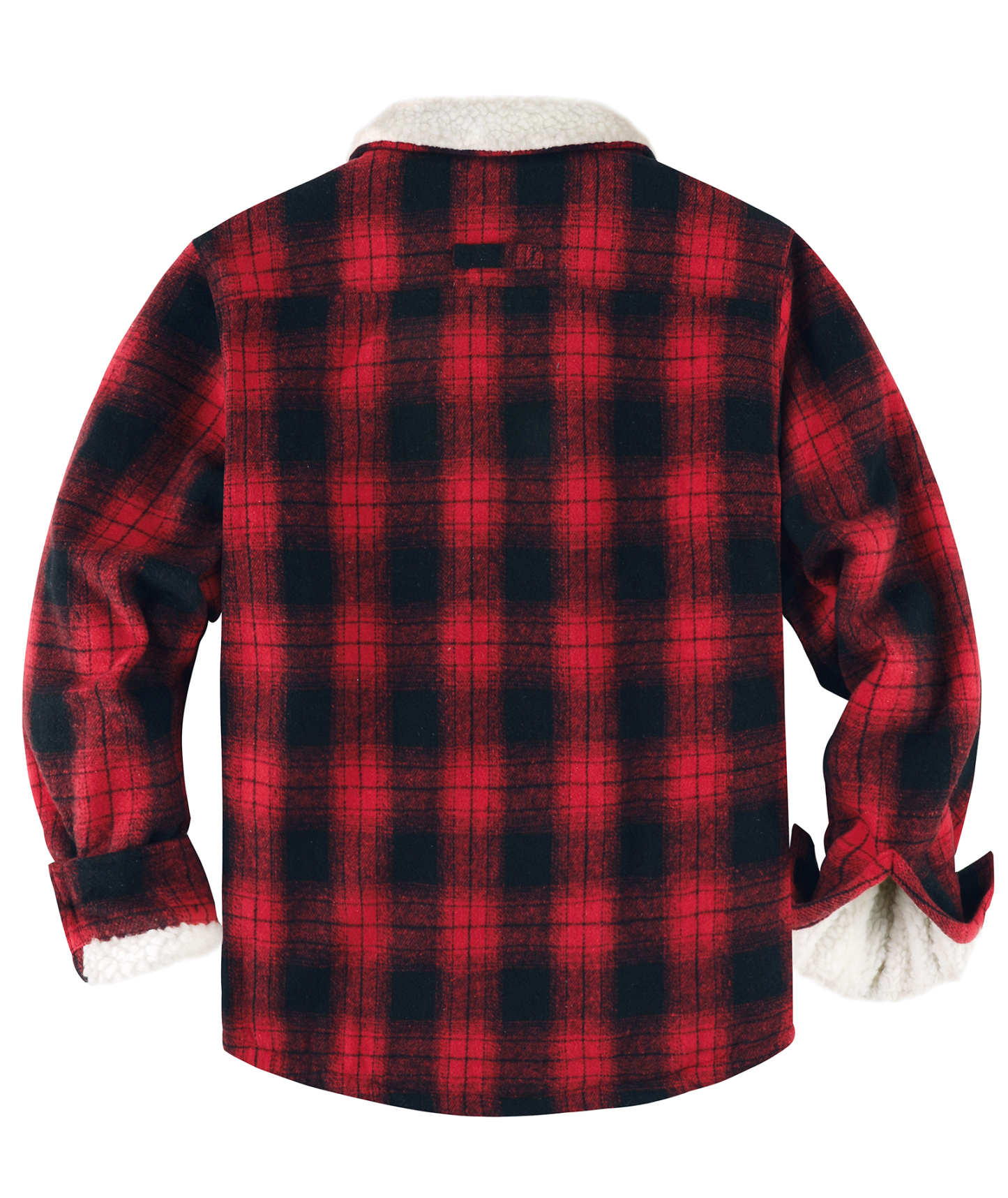 ZITY Men's Long Sleeve Full Zipper Plaid Fleece Shirt-CUMJA04084
