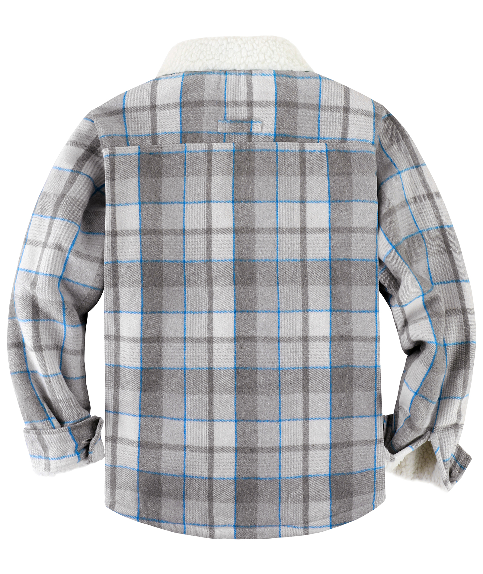 ZITY Men's Long Sleeve Full Zipper Plaid Fleece Shirt-CUMJA04084