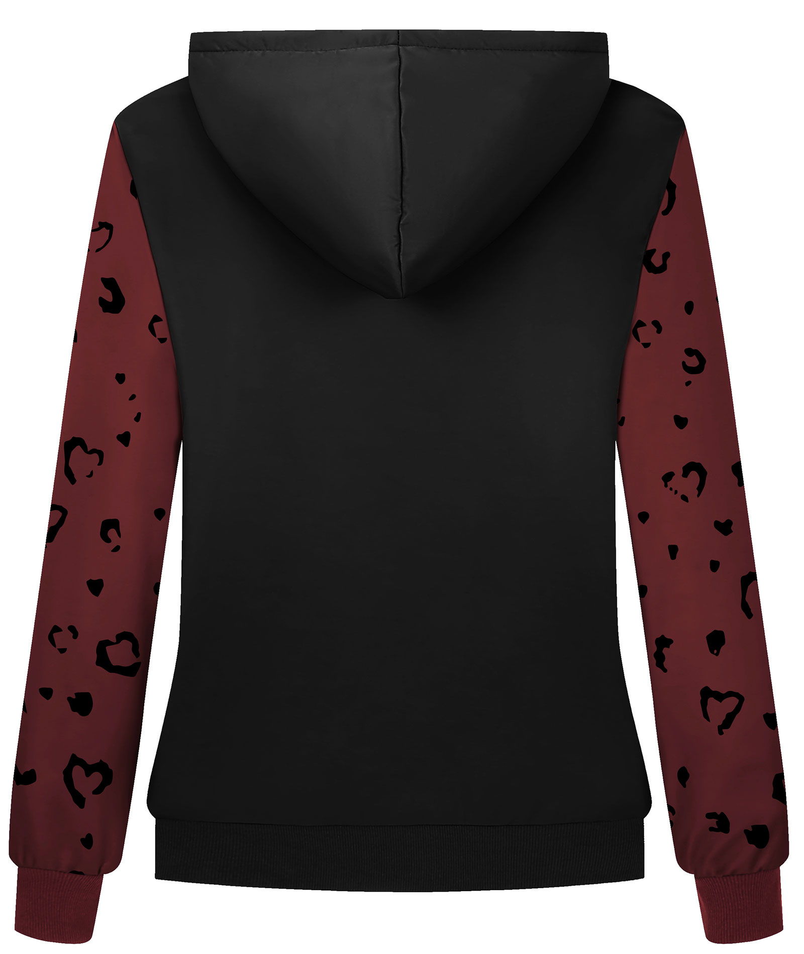 ZITY Women's Leopard Print Long Sleeve Fleece Hoodie-CUWFH01055