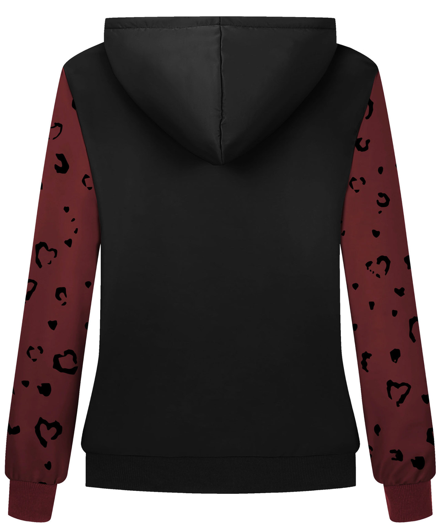 ZITY Women's Leopard Print Long Sleeve Fleece Hoodie-CUWFH01055