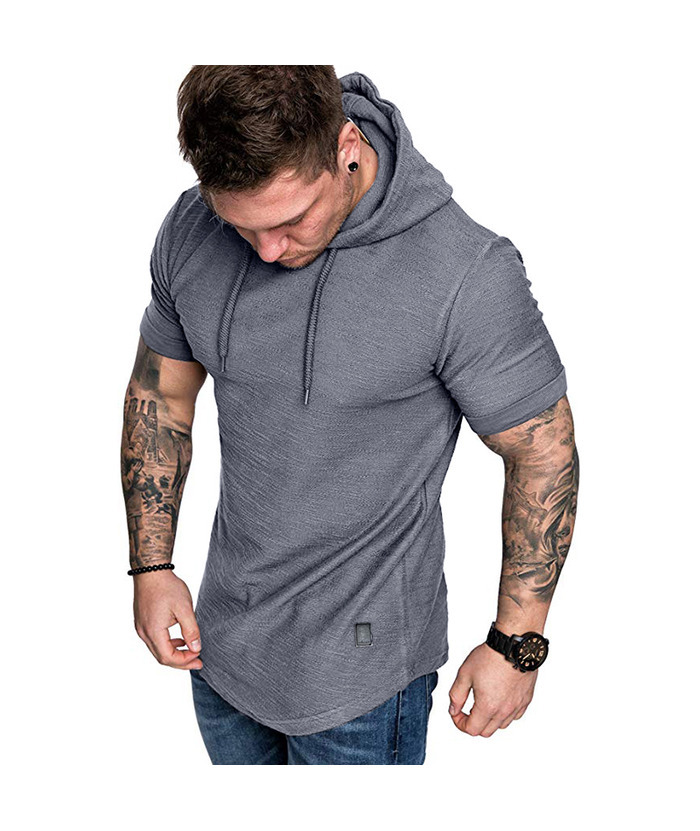 ZITY Men's Solid Color Slim Fit Short Sleeves Hoodie-ZPK007355|Zitysports