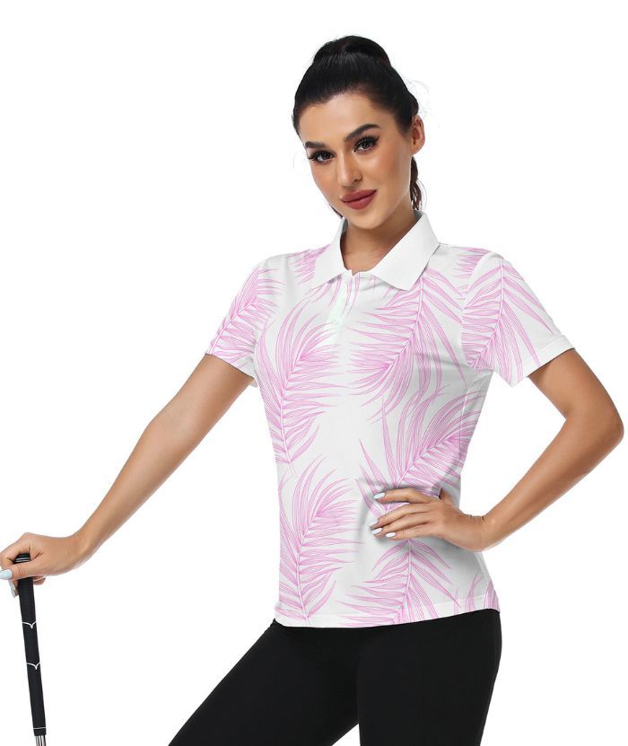 ZITY Women's Slim Fit Button Up Golf Polo Shirt-CUWPO01333