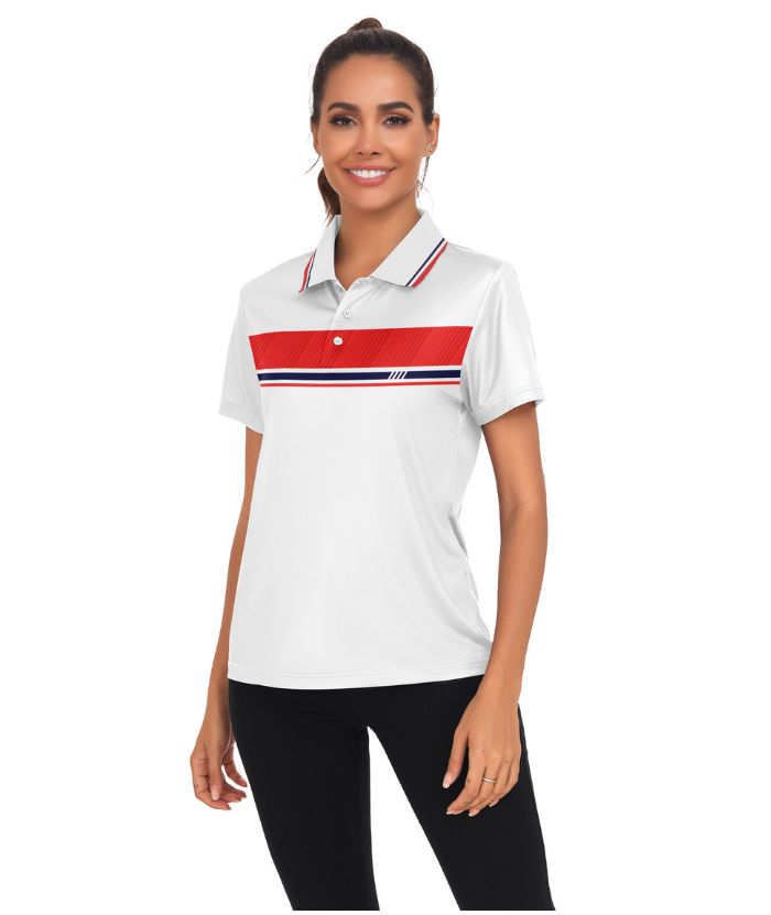 ZITY Women's Dri Fit White Golf Polo Shirt-CUWPO01937