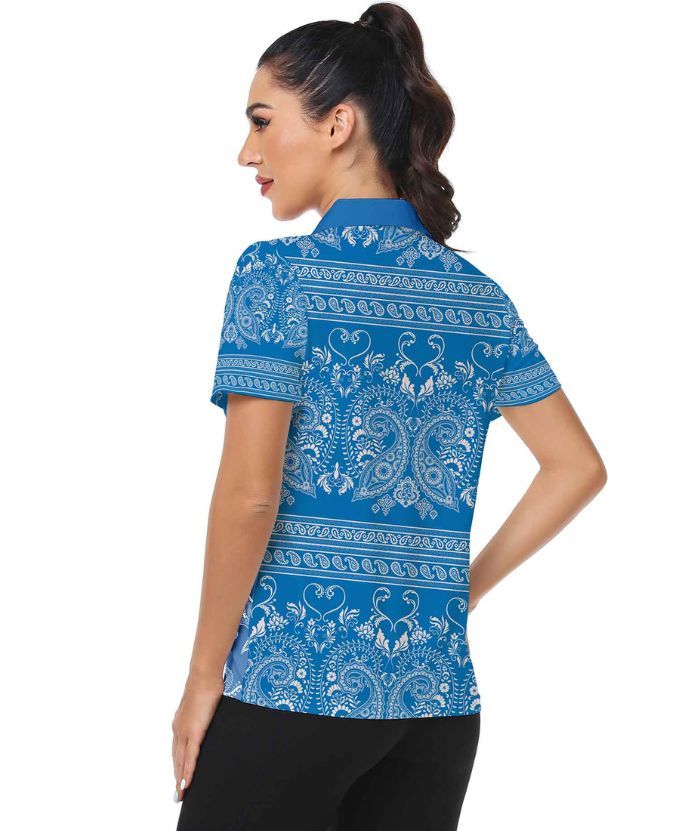 ZITY Women's V Neck Slim Fit Golf Polo Shirt-CUWPO01939
