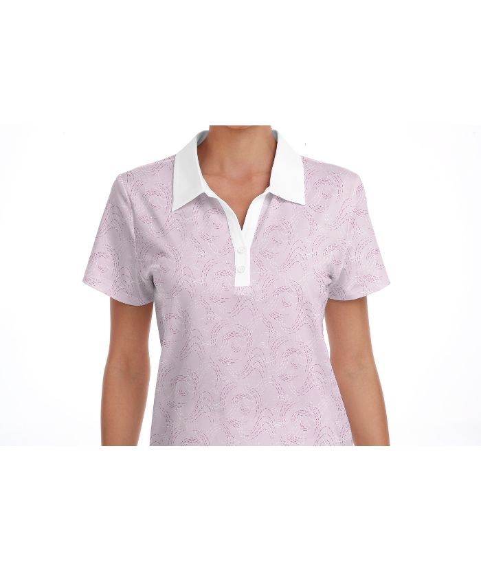 ZITY Women's Dri Fit Spiral Pattern Golf Polo Shirt-CUWPO01570
