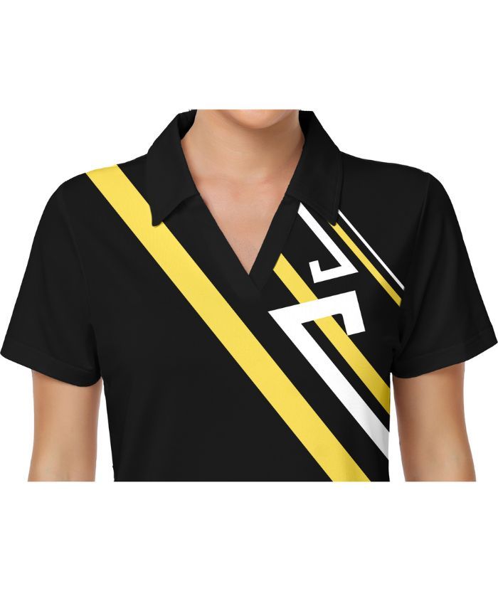 ZITY Women's Black Dri Fit Sports Polo Shirt-CUWPO01575