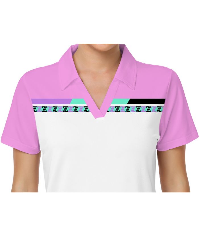 ZITY Women's Dri Fit V Neck Casual Golf Polo Shirt-CUWPO01577