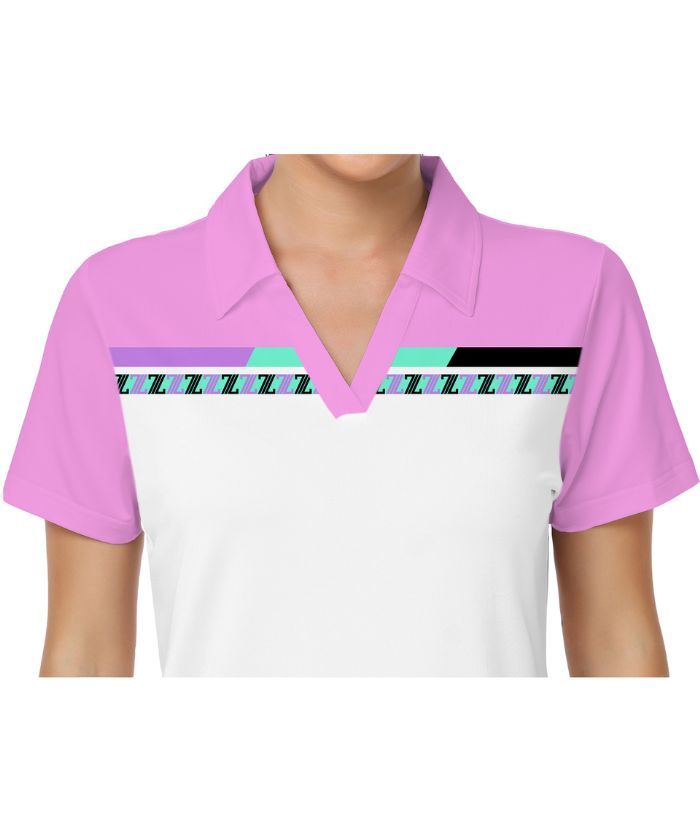 ZITY Women's Dri Fit V Neck Casual Golf Polo Shirt-CUWPO01577