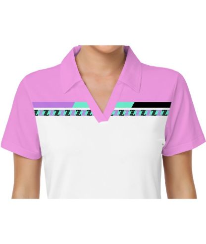 ZITY Women's Dri Fit V Neck Casual Golf Polo Shirt-CUWPO01577