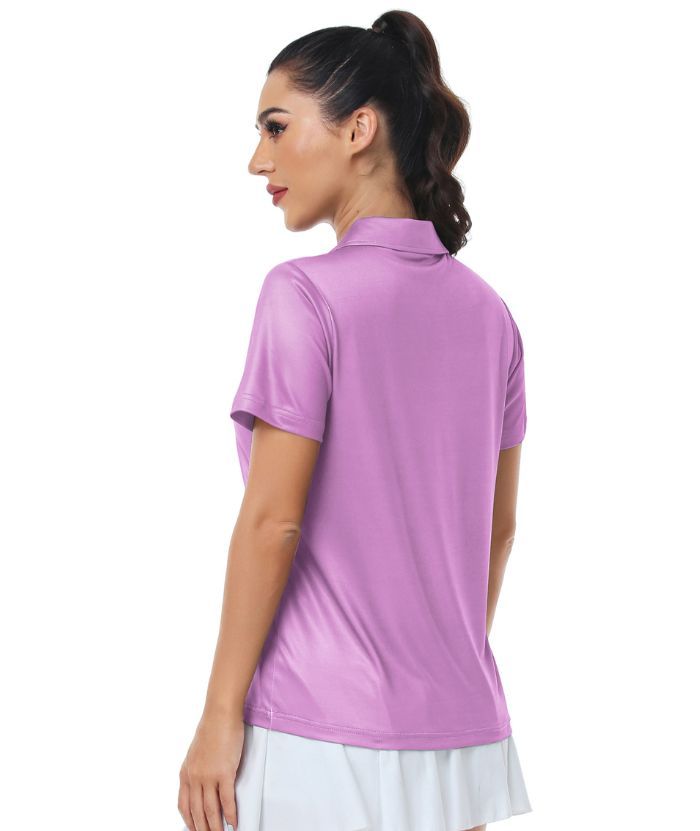 ZITY Women's Dri Fit Rose Purple Golf Polo Shirt-CUWPO02018