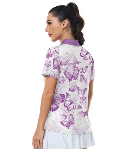 ZITY Women's V Neck Dri Fit Golf Polo Shirt-CUWPO02019
