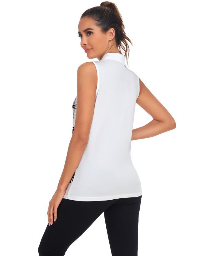 ZITY Women's Sleeveless Dri Fit Golf Polo Shirt-CUWBP02033