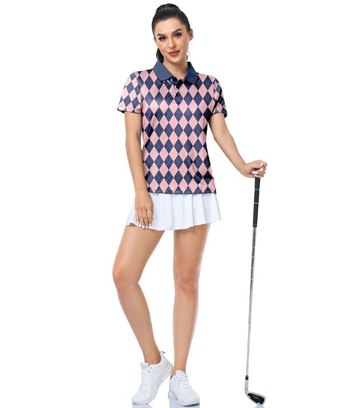 ZITY Women's Button Up Slim Fit Golf Polo Shirt-CUWPO01935