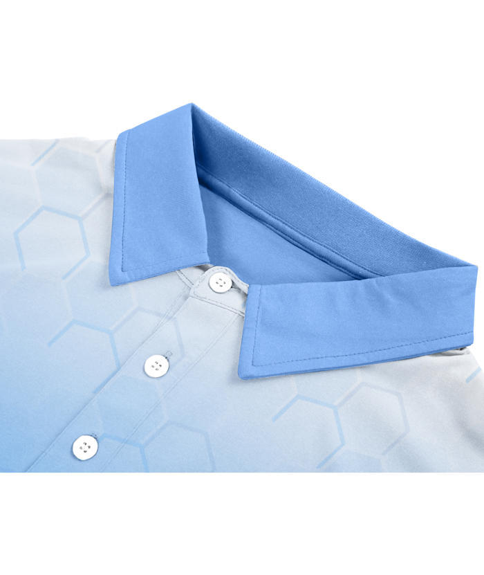 ZITY Men's Gradient Hexagon Pattern Dri Fit Polo Shirt-APOH700046