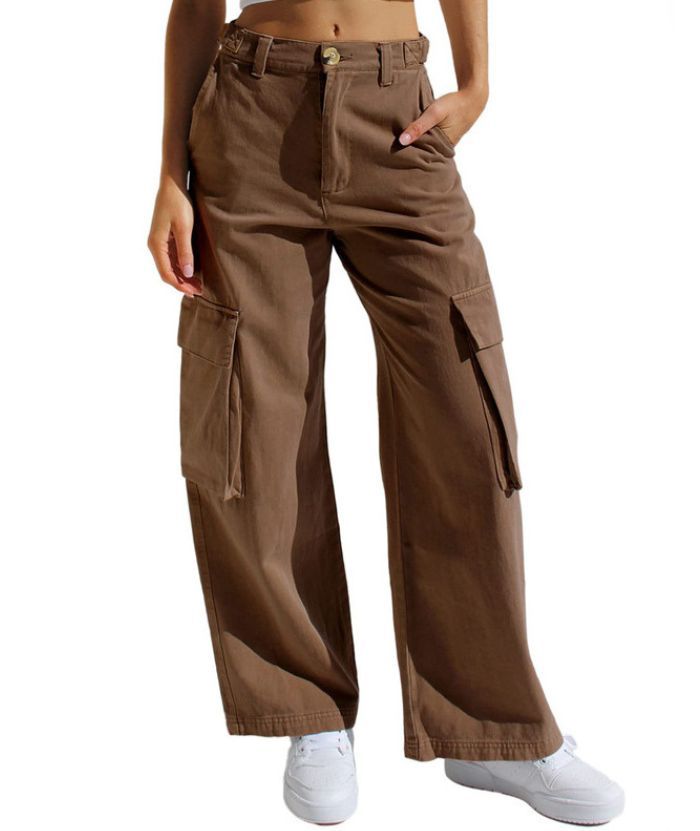 ZITY Women's Wide Leg Straight Multi Pockets Cargo Pant-DUWCP06165