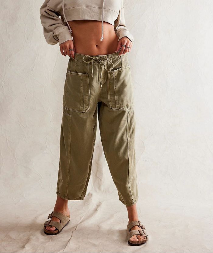 ZITY Women's Multi Pocket Wide Leg Baggy Jeans-DUWJE06167