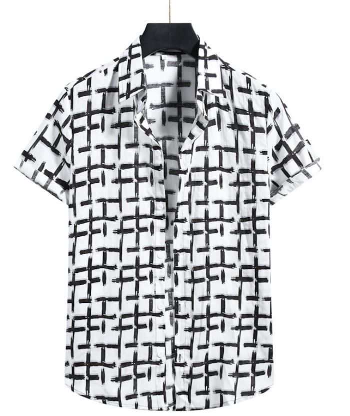 ZITY Men's Spring and Summer Printed Shirt