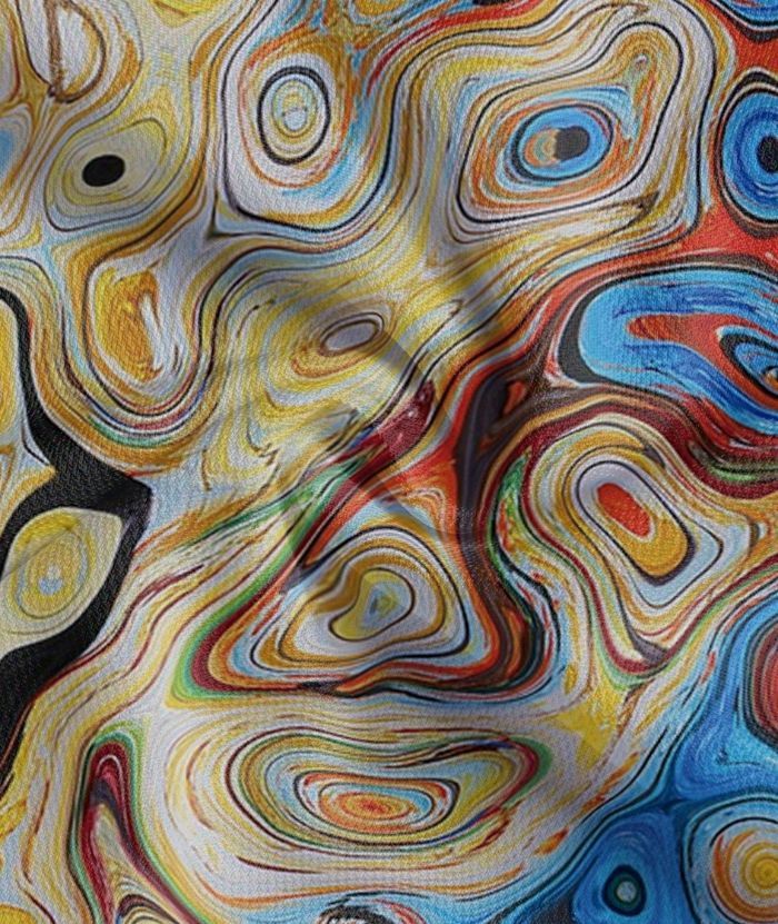 ZITY Men's Colorful Psychedelic Swirl Pattern Polo Shirt