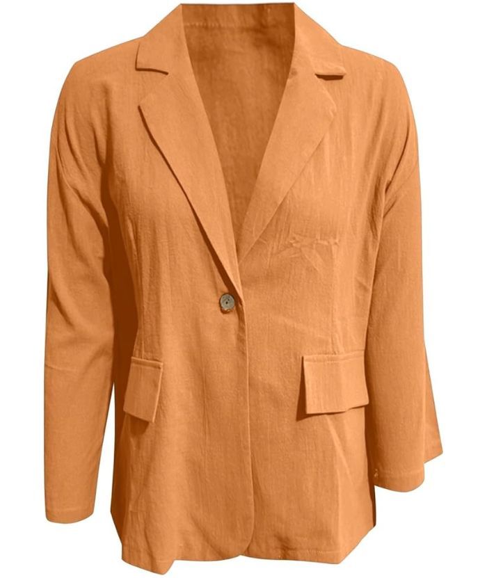 ZITY Women's Solid Color Single Button Thin Coat