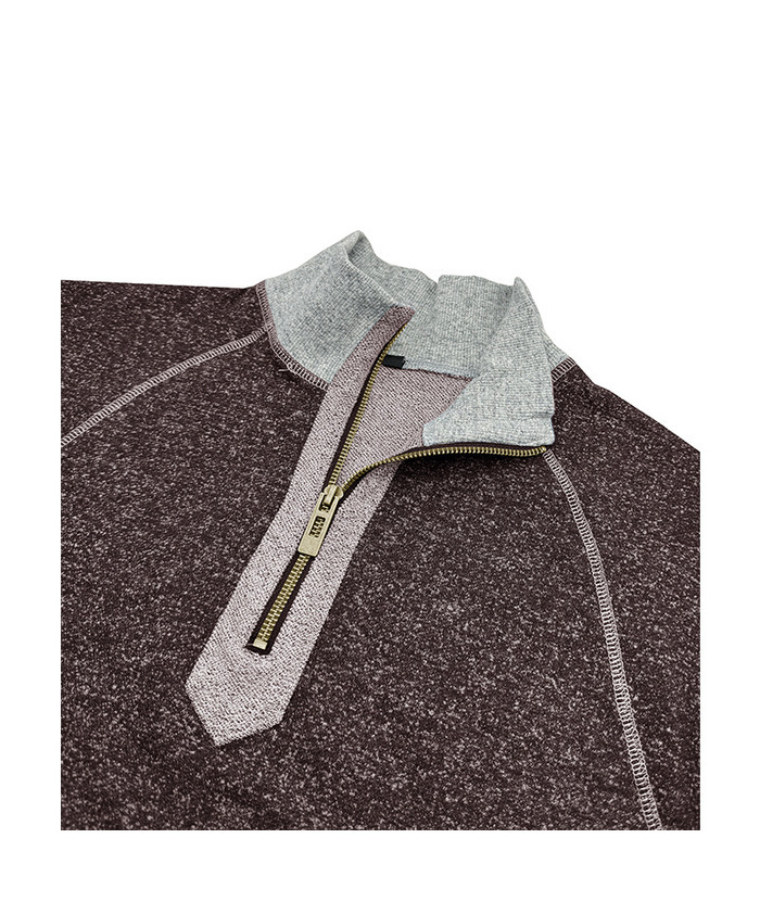 ZITY Men's Cotton Blend Zipper Stand Collar Long Sleeve Sweatshirt -DUMHD04652 | Zitysports