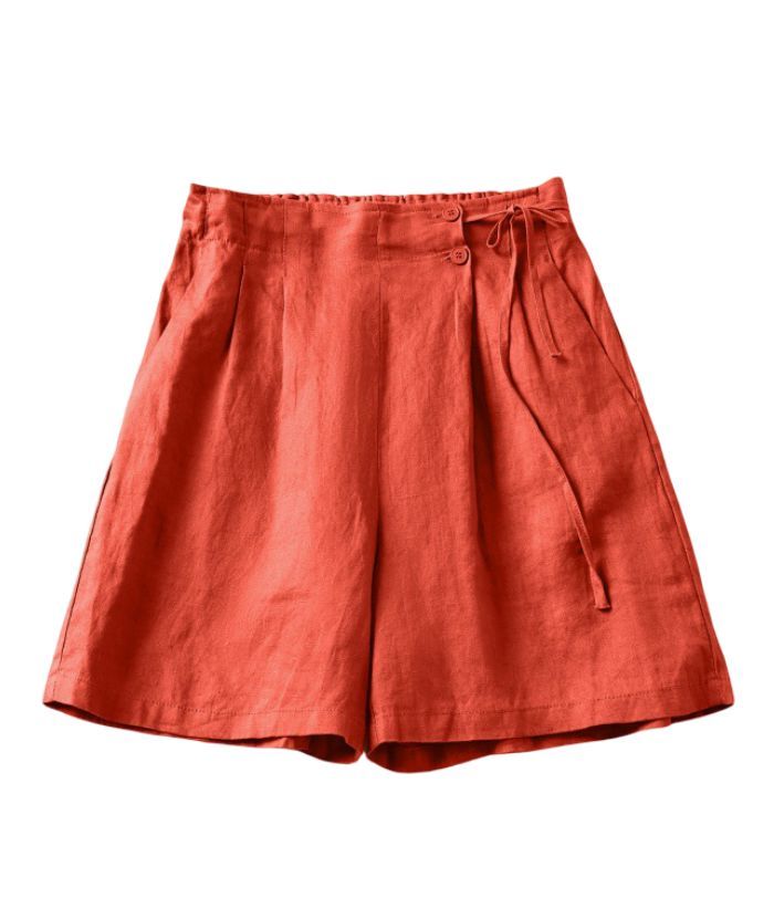 ZITY Women's Retro Casual Linen-Blend Wide Leg Summer Shorts